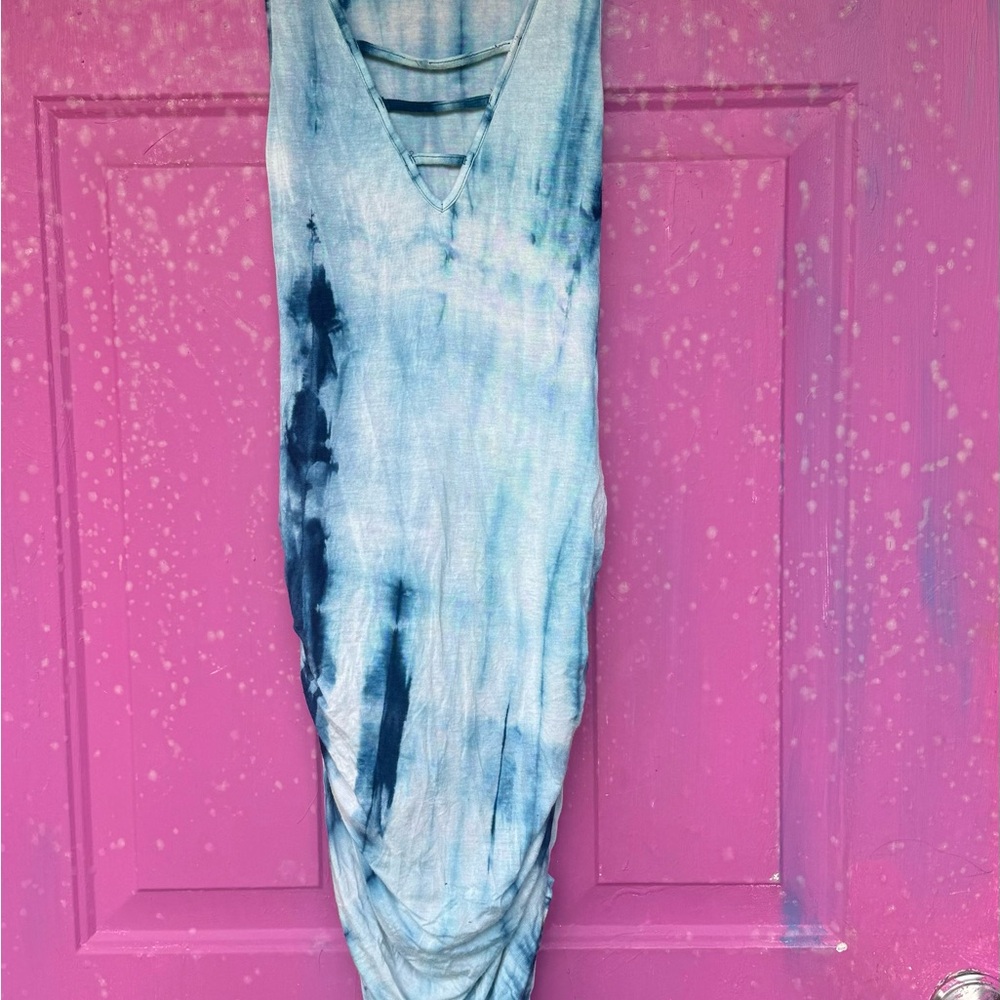 Blue Tie-Dye Boho Dress